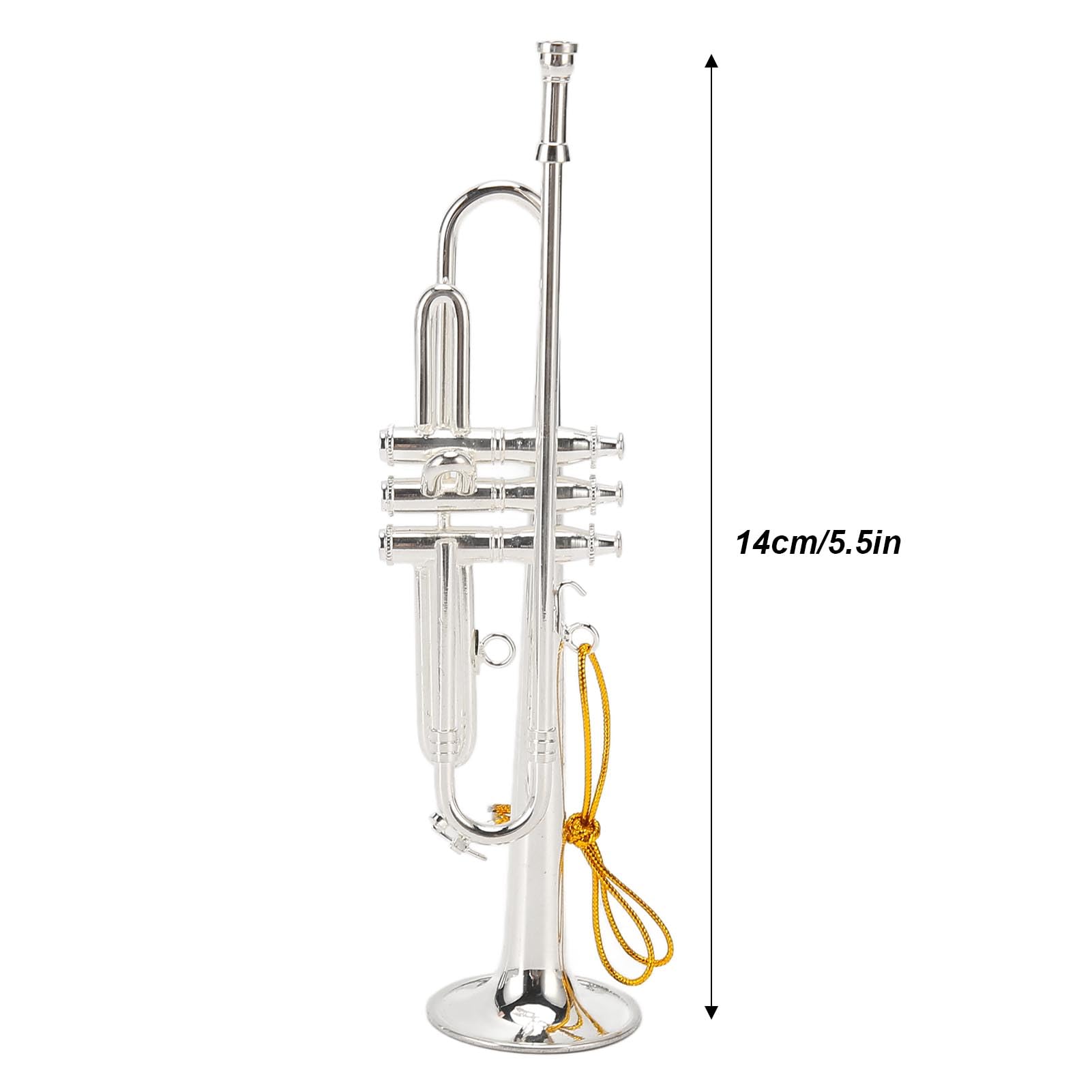 Mini Trompette En Laiton Doré 14,3 Cm – Décoration Réaliste Pour Maison Ou Bureau – Super Cadeau Musique Anniversaire Noël