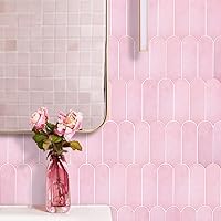 Vista 3 de Protector contra salpicaduras de color rosa, azulejos autoadhesivos de plumas para pared, apto para inquilinos, para cocina, baño, lavandería
