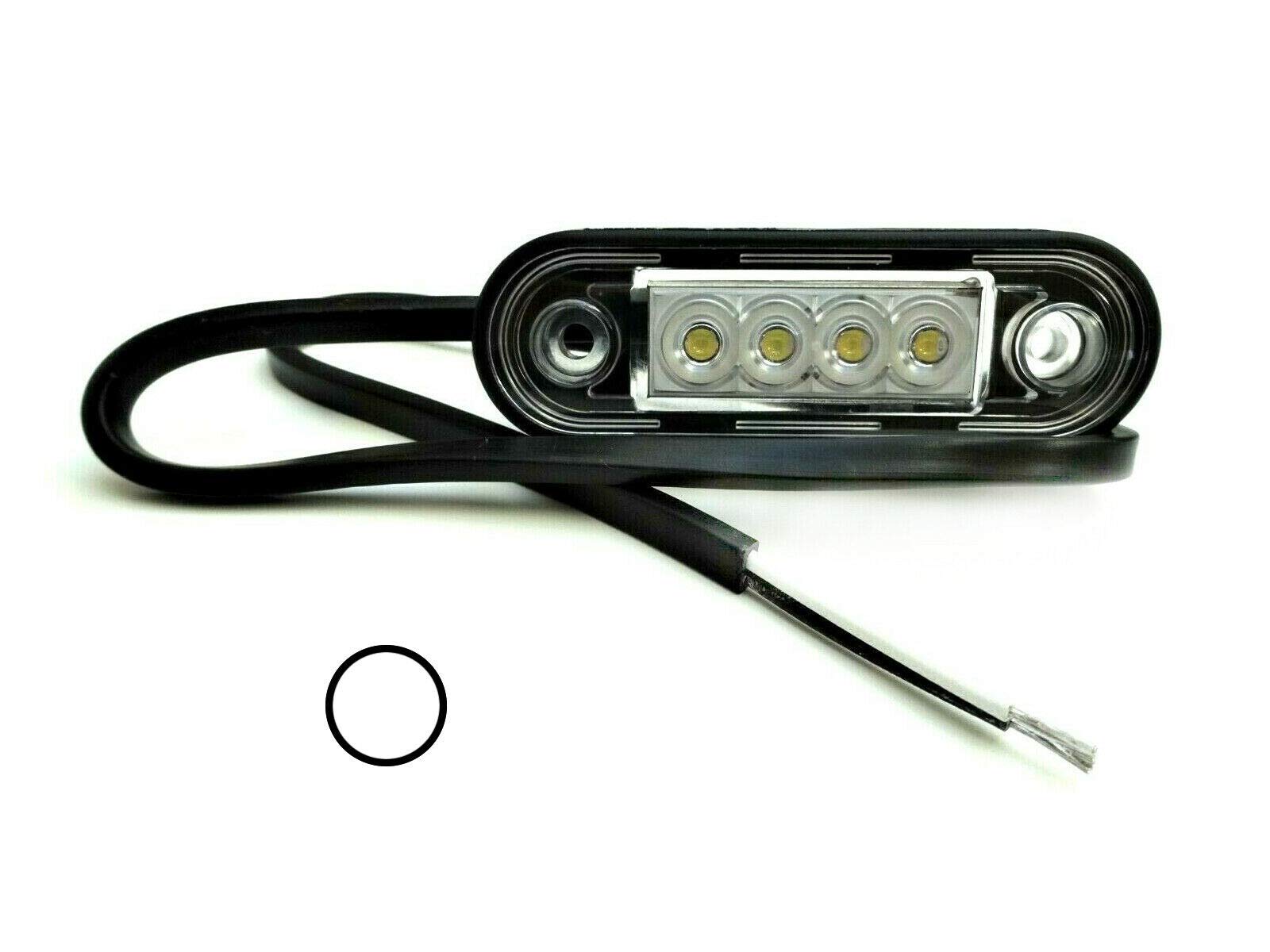 2x LED Umrissleuchten hinten Begrenzungsleuchte ULTRA FLACH Weißlicht, 12V 24V, E9 Positionsleuchten für LKW, PKW, Anhänger, Trailer und Wohnwagen