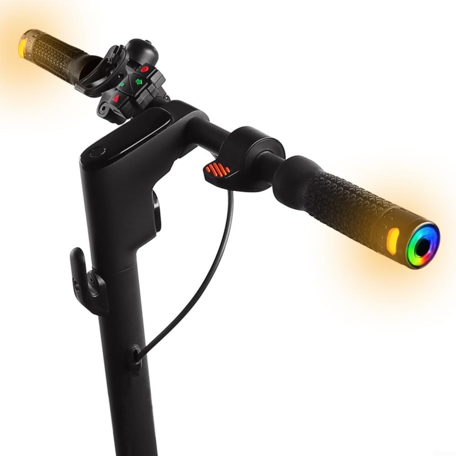 Clignotants sans fil pour scooter/vélo 22 mm avec poignées de guidon et télécommande, noir