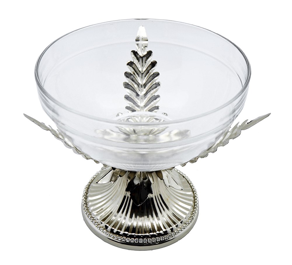 Amazon.co.jp: Fineガラスラウンドボウルonメタリックシルバー