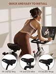Bike Seat, Extra Wide Bike Seat Cushion for Men and Women, Ergonomic Bicycle Seat with Breathable Grooves, Shock Absorption for Peloton, Exercise Bike, Cruiser, E-Bike