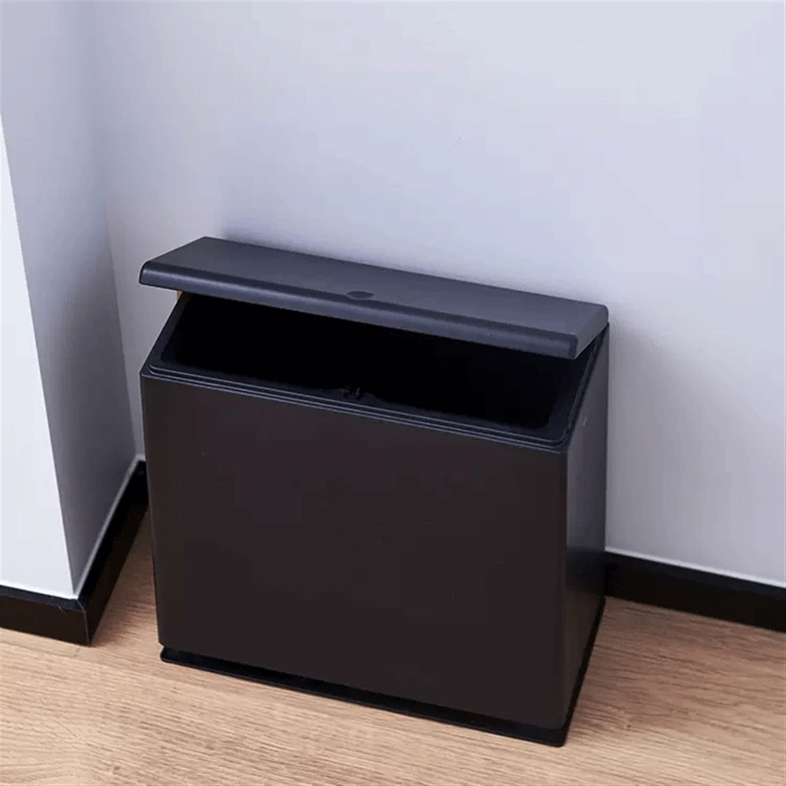 Papelera Papelera Rectangular De Oficina bote de basura(Negro)