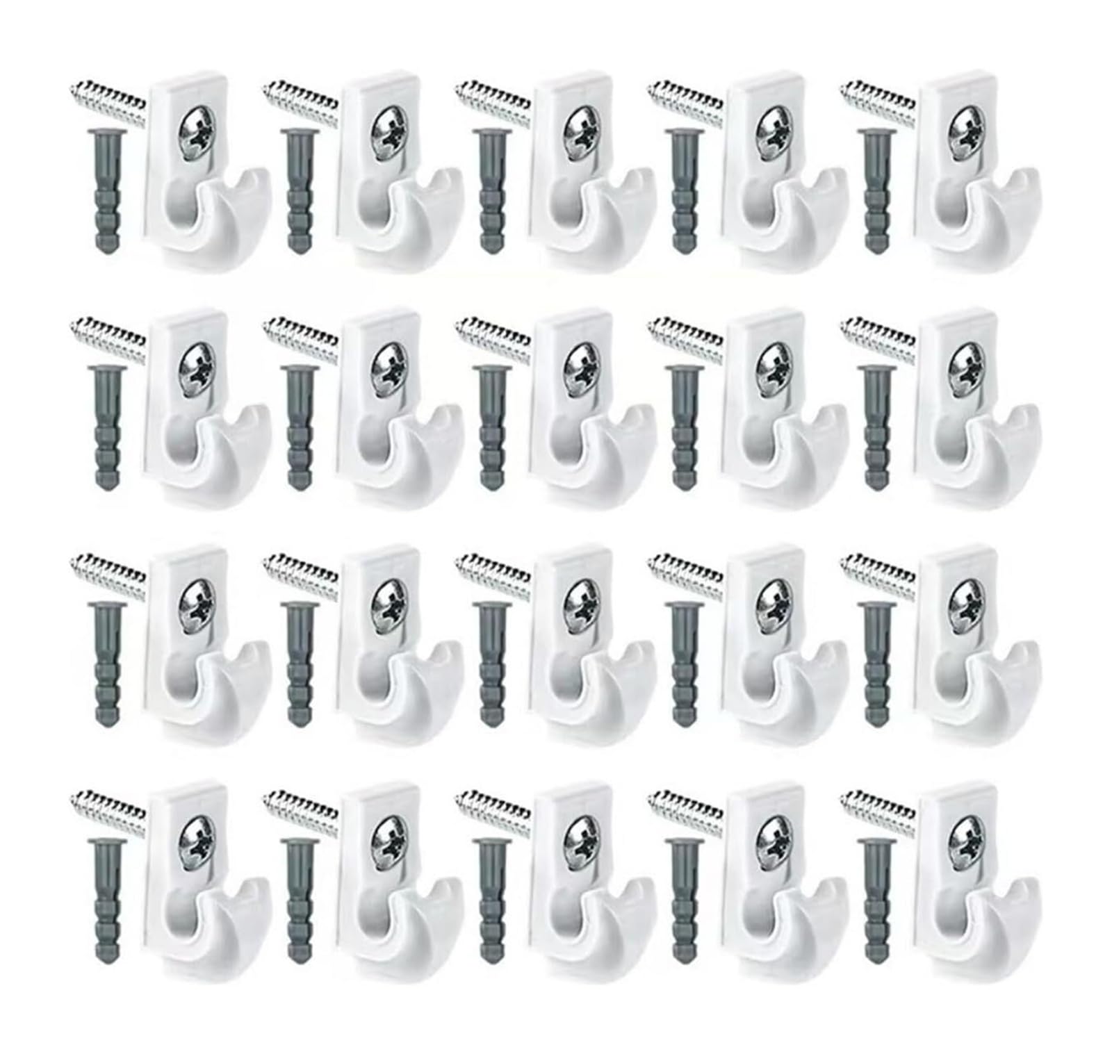 DQZRTUECA Outdoor String Light Hook ABS Gutter Shape Pack of 10-50 Screw-in(White-20pc)