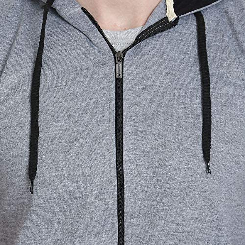Image of Teemoods Men's Cotton Fleece Sleeveless Hooded Jacket - Casual Zip Up Vest for Gym Workout, Running, Aerobics, Yoga - Regular Fit with 2 Pockets