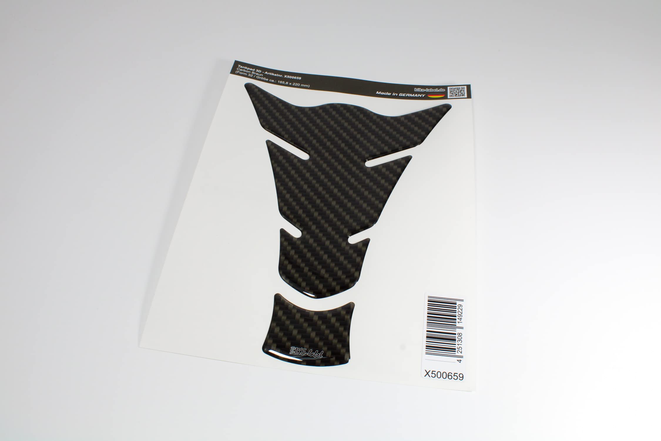 BIKE-label piccolo Adesivo per serbatoio 3D per moto, effetto carbonio stampato, Nero X507753