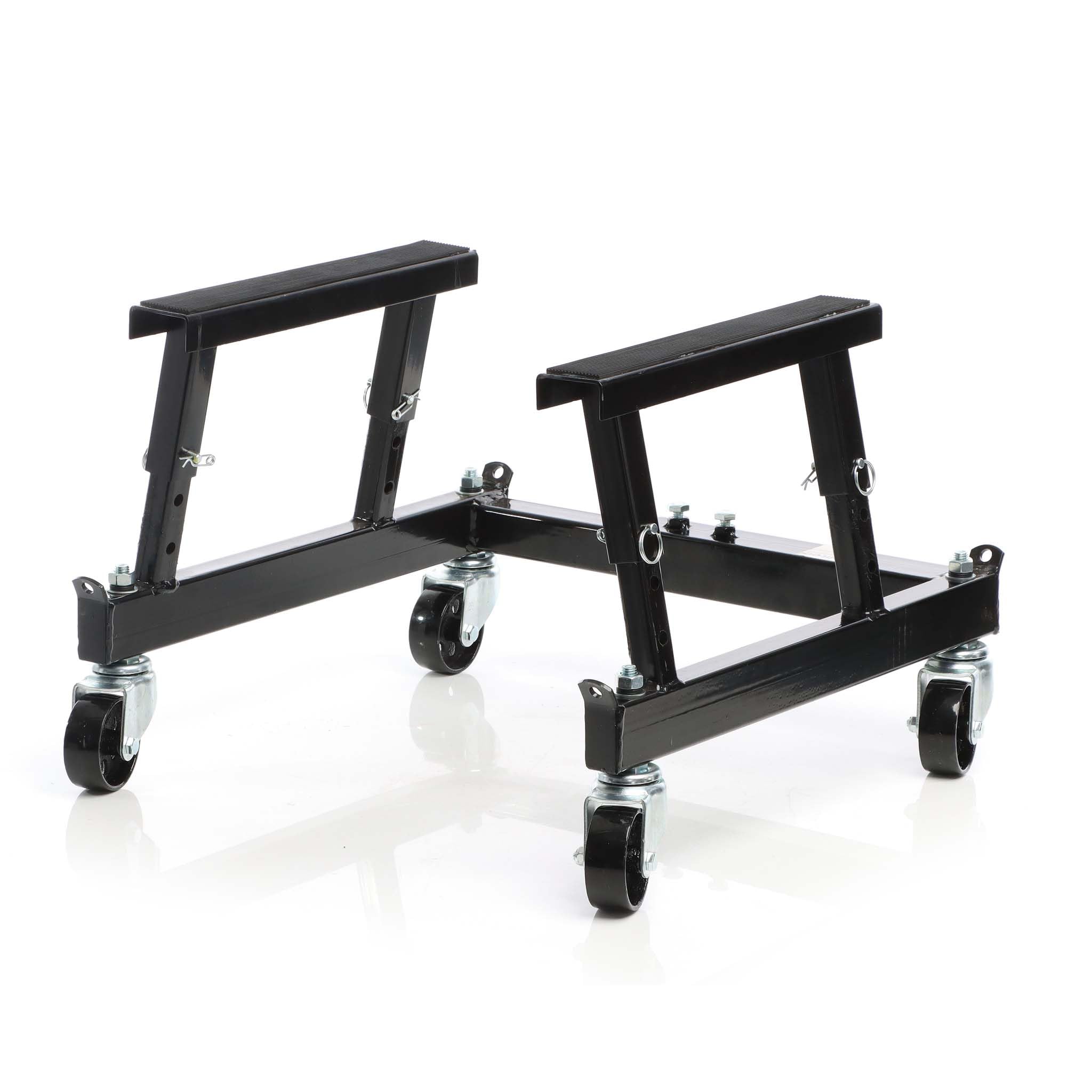 Wiltec Kit Pont élévateur 680kg Plateforme élevatrice – Support Montage/Levage pour Moto ATV Quad + Cric Lève-Moto Mobile sur roulettes 680 kg