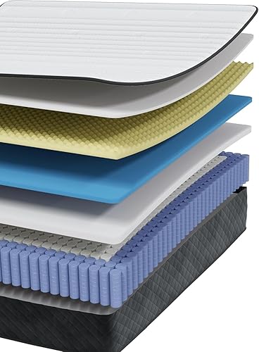 Miniatura 6 de Swbvs Colchón Full, Colchón Full de 12 Pulgadas Cama en una Caja, Espuma Viscoelástica y Resortes Embolsados, Sensación Media, Sueño Fresco y Alivio