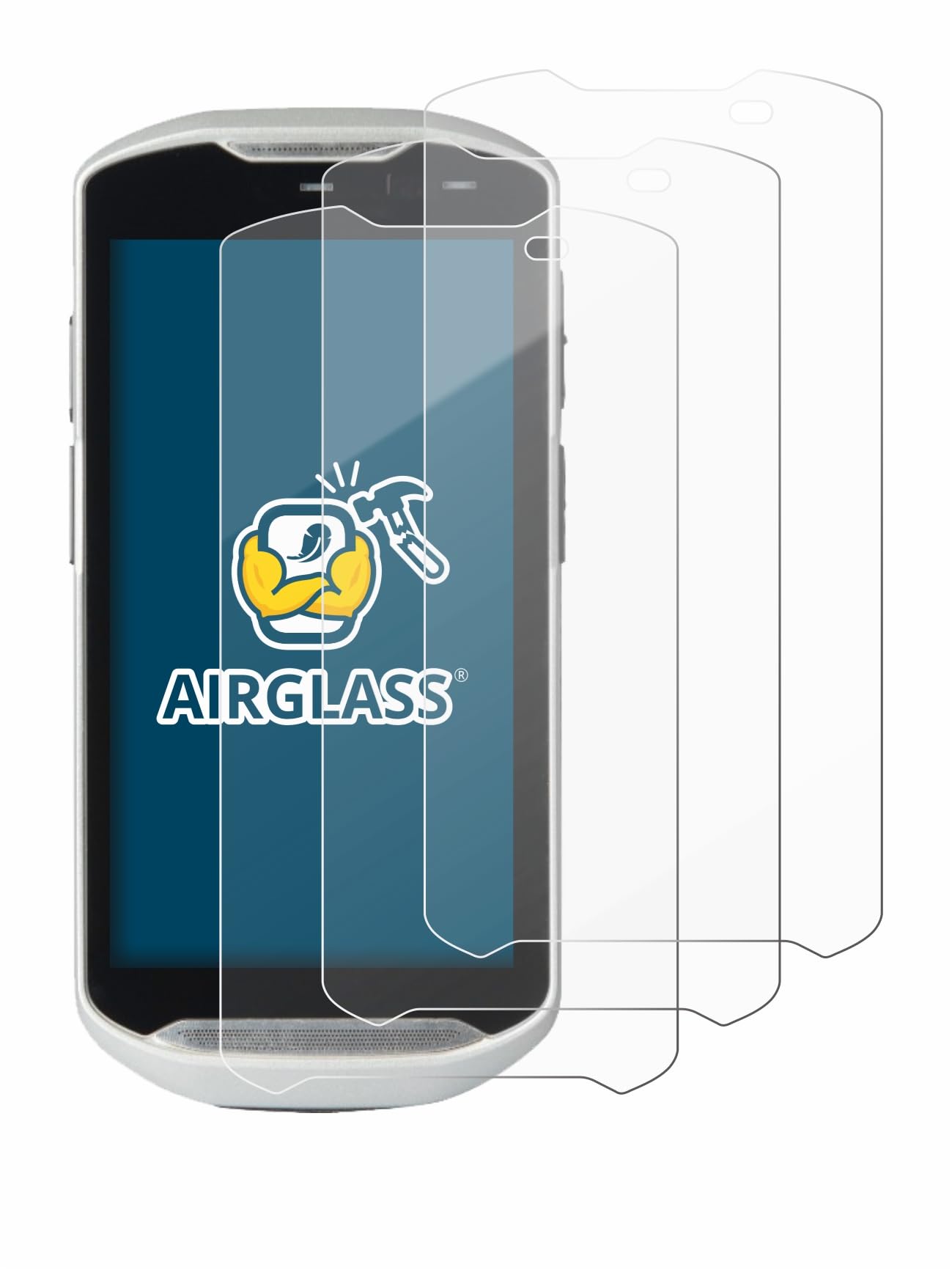 BROTECT AirGlass Protector De Pantalla 9H Para Zebra TC51 – Híbrido De Cristal Y Plástico, Ultra Fino, Antiarañazos, Anti-Huellas, Fabricado En Alemania (3 Unidades)