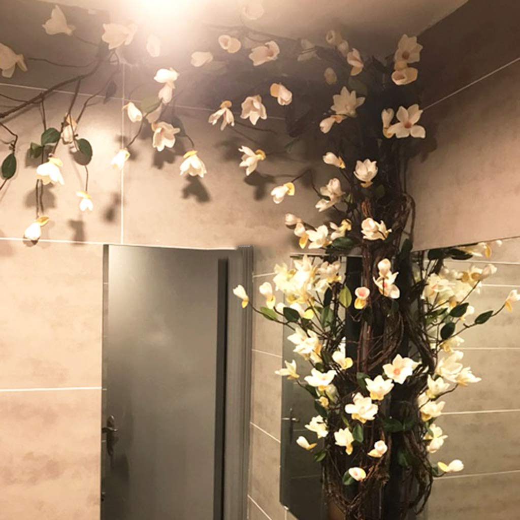 Flores de Magnolia Artificial, Flores de Seda Falsa Vid Floral decoración de Pared Fiesta decoración del hogar simulación Regalos de Flores, 160 cm, 4 Piezas,Pink-160 cm