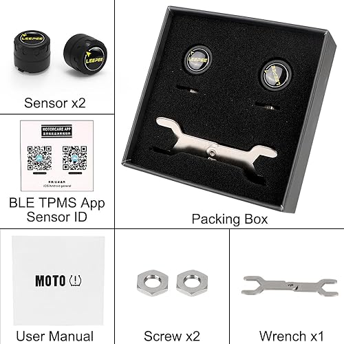 Miniatura 7 de leepee Sistema de monitoreo de presión de neumáticos de motocicleta, alarma de presión y temperatura de neumáticos, TPMS inalámbrico para