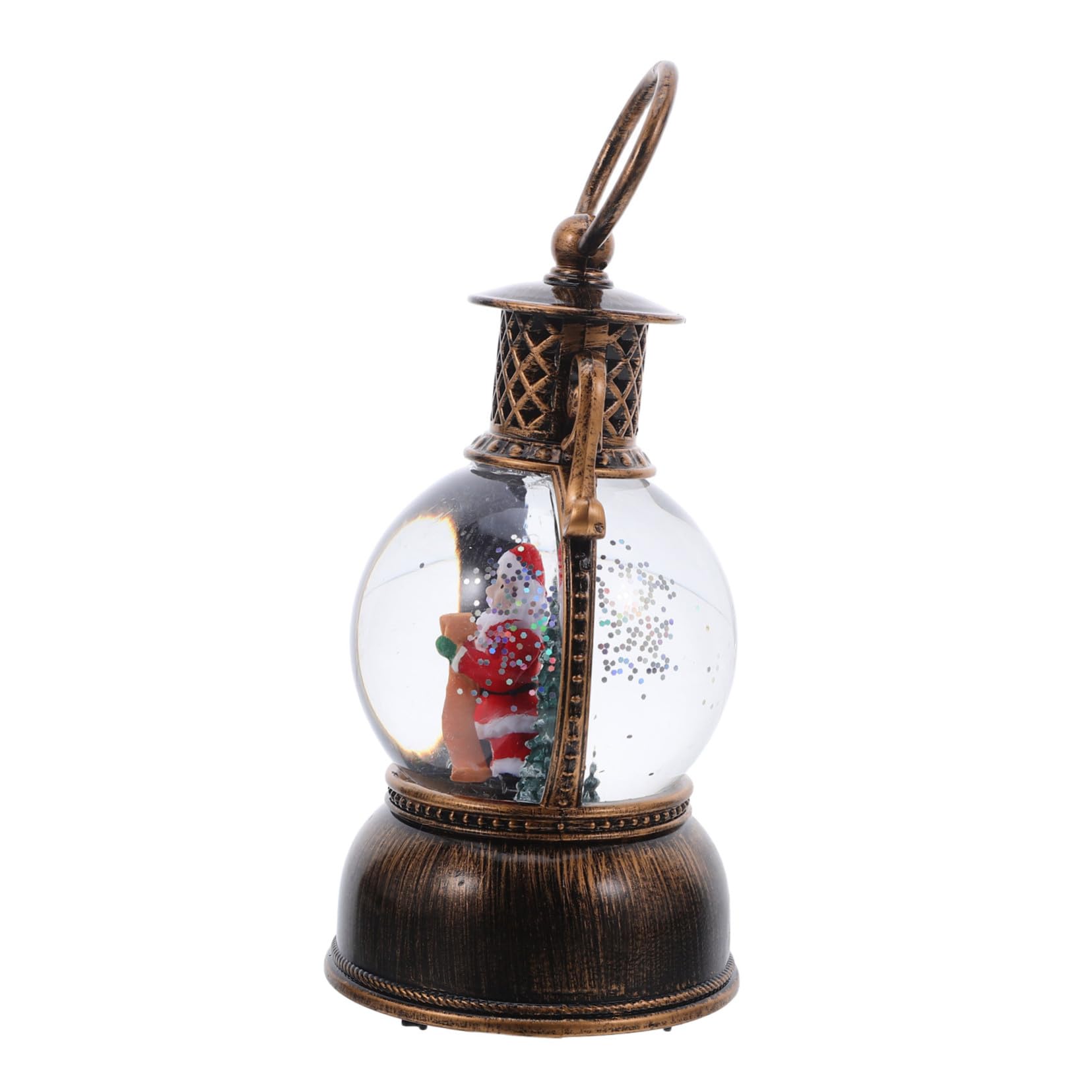 PRETYZOOM Globo di Neve Carillon Natalizio Lanterna Decorativa Luminosa Cavo USB Ornamento Musicale per Feste Decorazione Interna per Caminetti e Tavoli