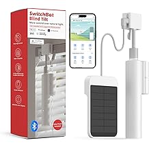 SwitchBot Blind Tilt Motorized Blinds - Smart Electric Blinds with Bluetooth Remote Control, Solar Powered, Light Sensing Control, Add Hub Mini to Make it Compatible with Alexa &amp; Google Home