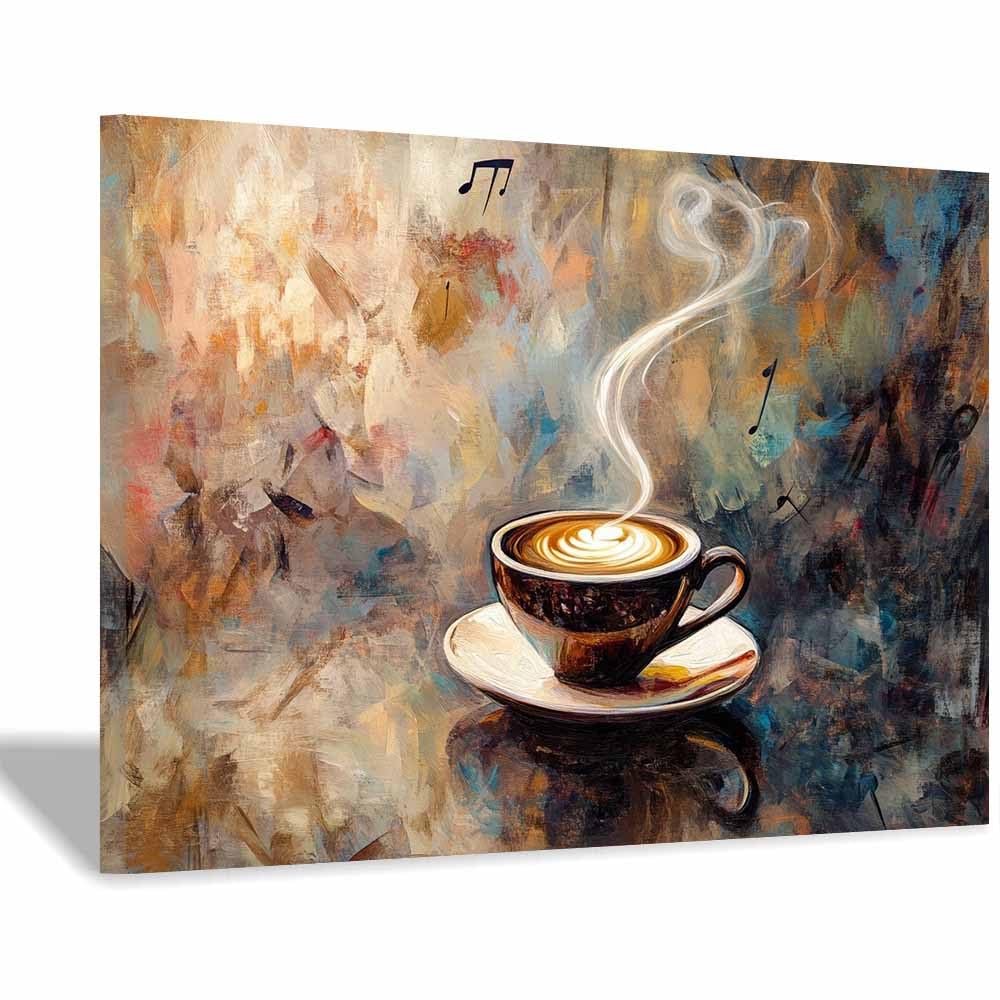 Affiche sur toile de style abstrait marron encadrée au format vertical 60x90 - 8