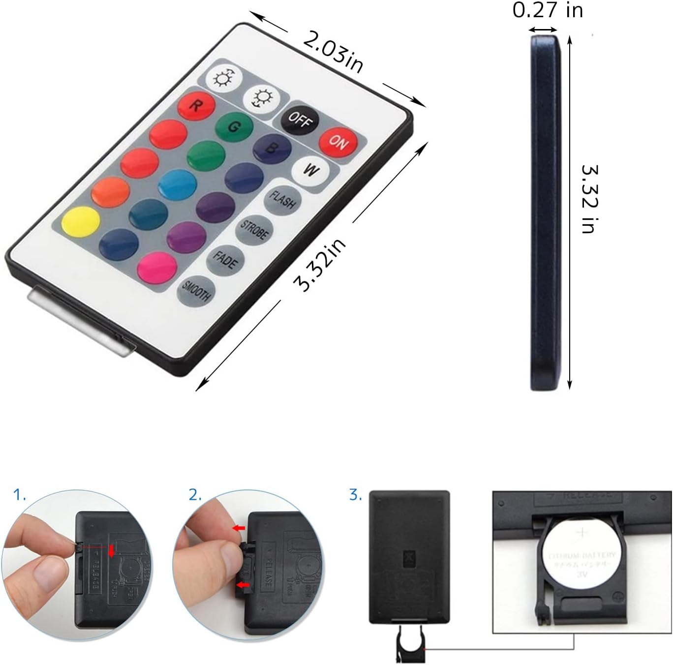 Ruirui DC5V 24 Key IR Remote Controller with 1m USB Inline IR Controller for 5050 2835 RGB LED Light Strip