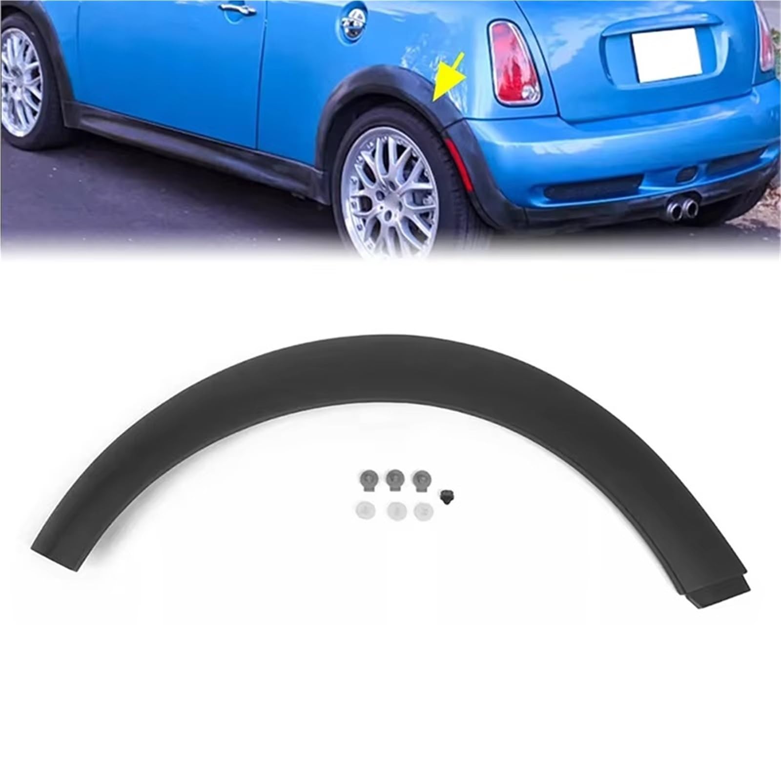 Guardabarros para Mini para Cooper R50 R52 R53 2002-2008, Moldura del Guardabarros Trasero Izquierdo/Derecho, Traseros 51131505868 51131505869 Mud Flaps(Left Side)