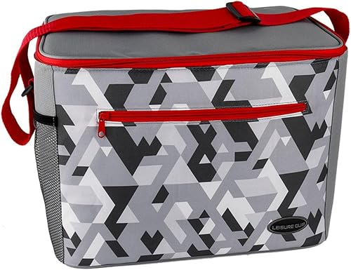 Leisure Quip 40 Can Soft Cooler Bag, Grey/Red