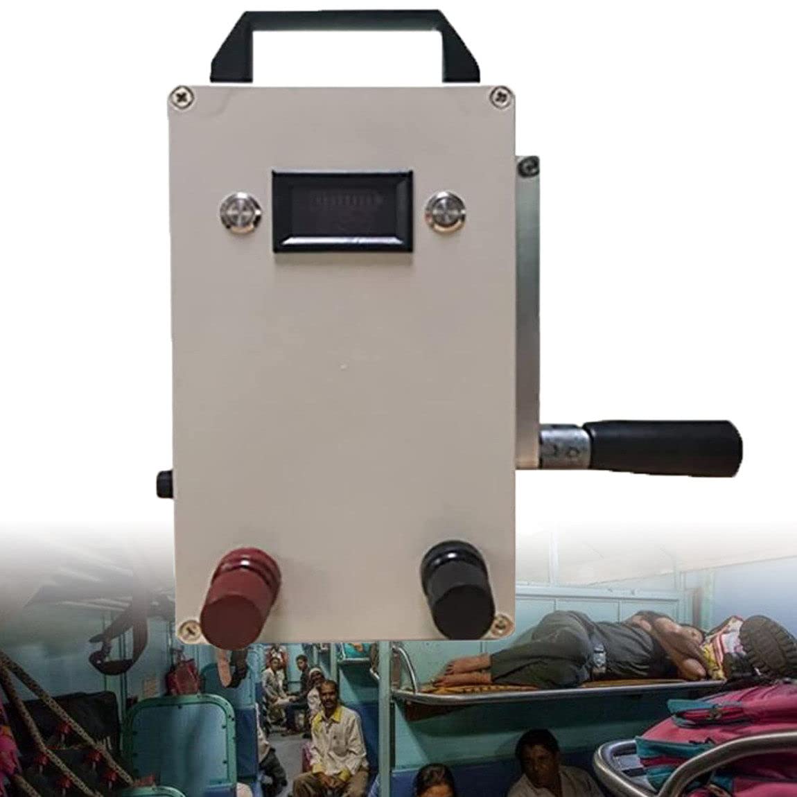 Generador de manivela portátil de 150 W, fuente de alimentación portátil, generador de respaldo manual, batería de litio de gran capacidad incorporada de 5000 mAh