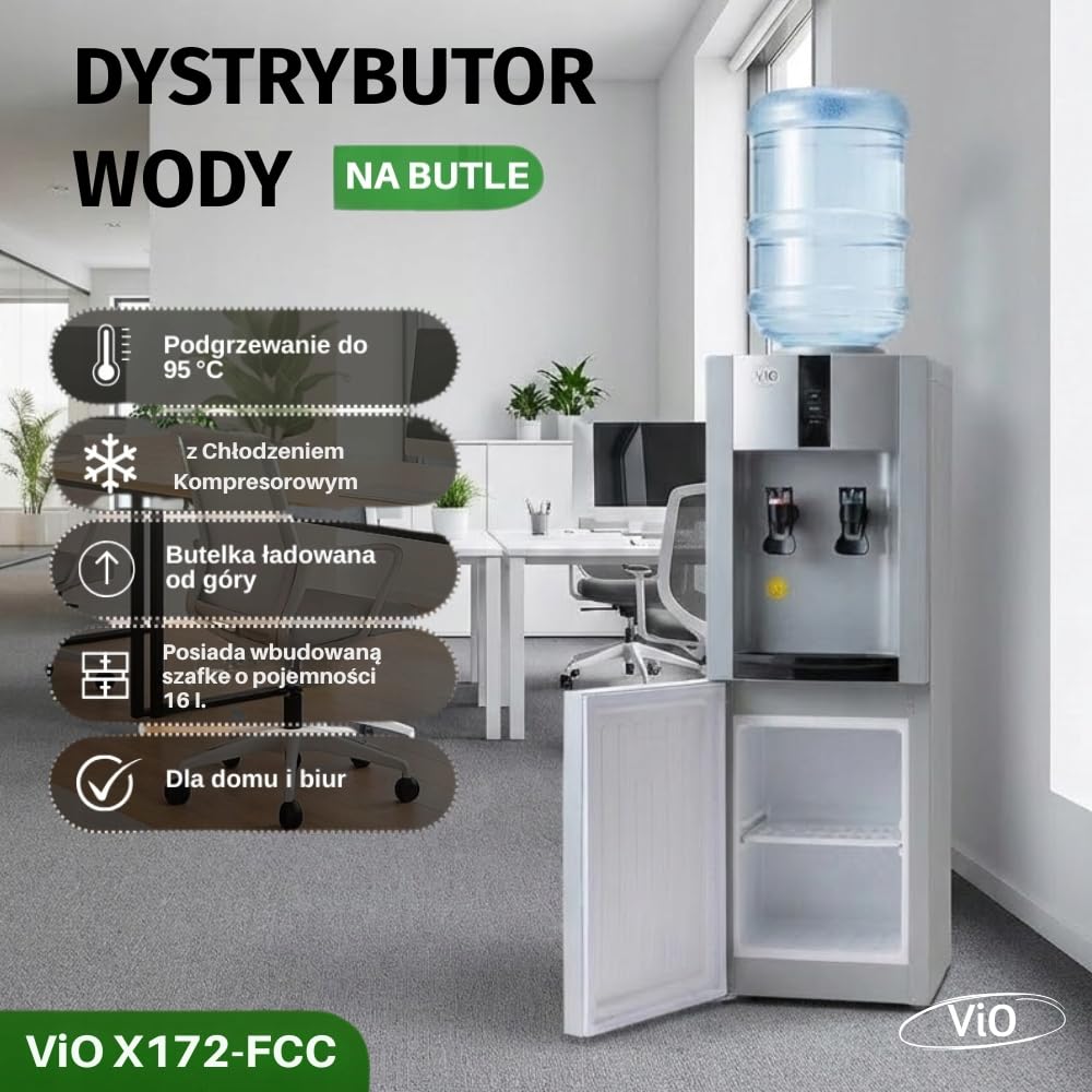 Dystrybutor Wody ViO X172-FCC Szary z Chłodzeniem Kompresorowym I Szafką
