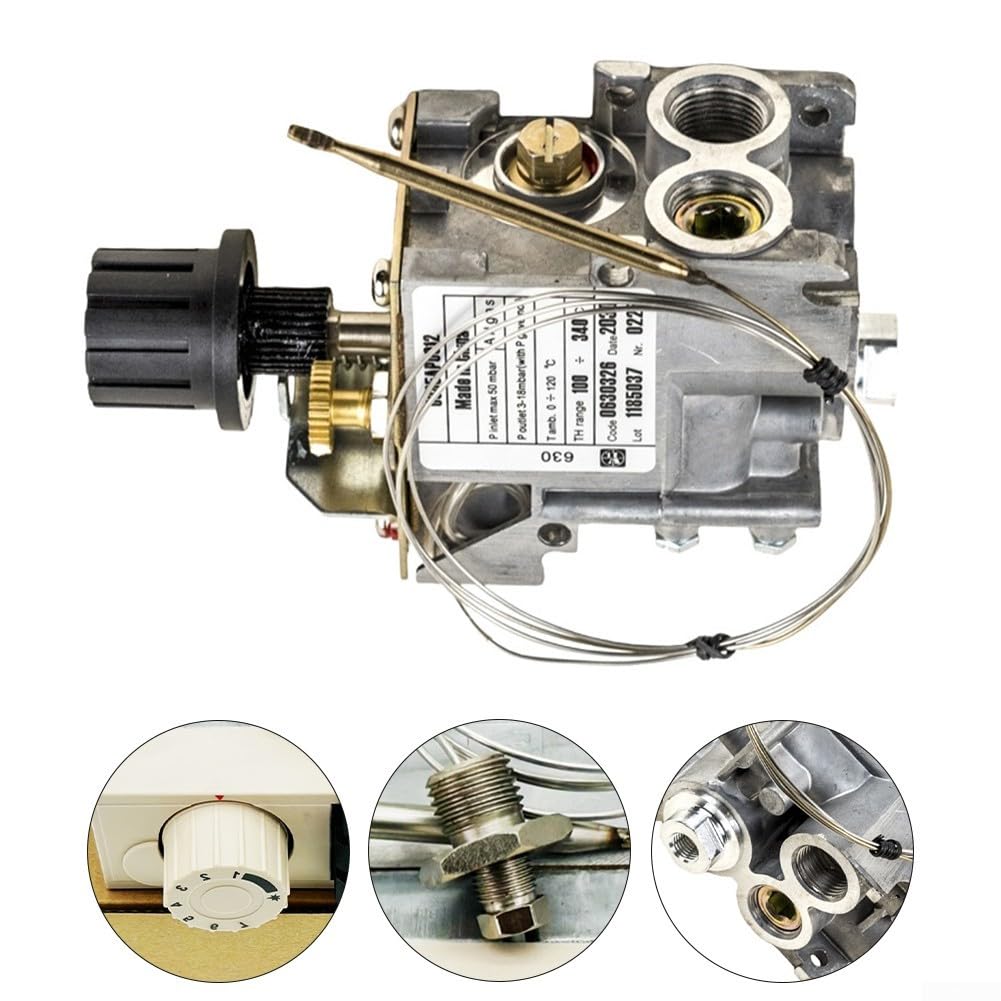 Válvula de control de temperatura de gas 630 para uso en horno de vapor con sonda de acero inoxidable y presión máxima de entrada de 50 mbar