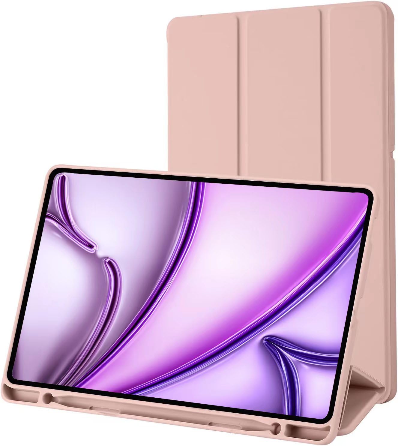Hülle Kompatibel mit Samsung Galaxy Tab S6 Lite 10.4 Zoll 2024/2022/2020, SM-P620N/P625N/P610/P613/P615/P619, Hülle mit Stifthalter, Trifold Ständer Schutzhülle, Auto Schlafen/Wachen, Pink
