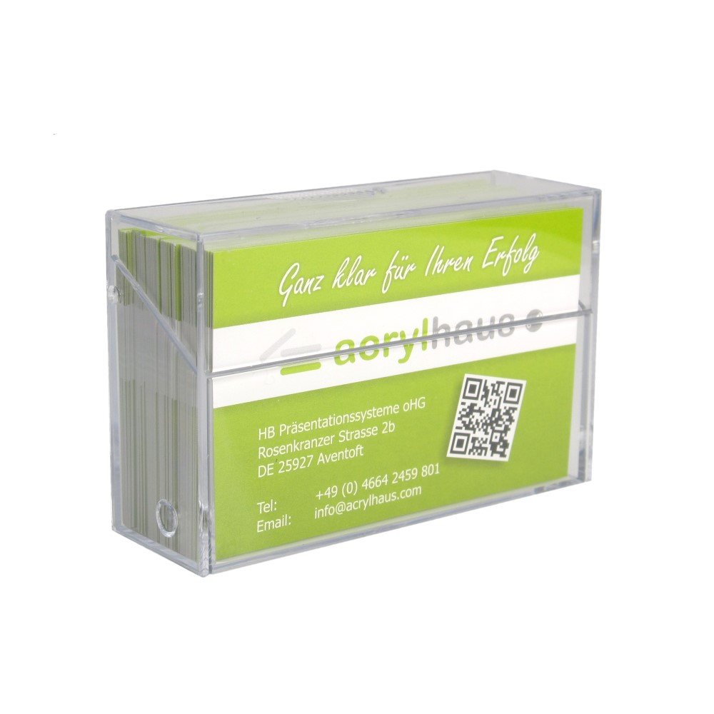 10 Stück Visitenkarten-box/Visitenkartenhalter/Visitenkartenständer/Visitenkartenspender für Visitenkarten 85x55mm, transparent