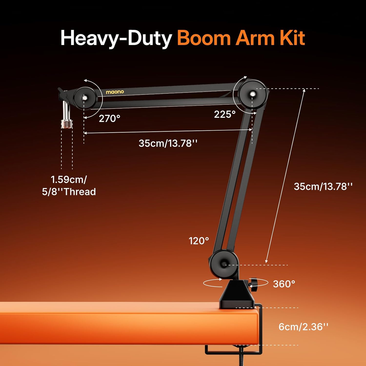 MAONO PD200W Hybrid Wireless Podcast Microphone for PC, XLR USB Dynamic Mic Kit with Boom Arm, Software, Noise Cancellation, for Vocal Recording, Streaming, Content Creation, Home Studio, Voiceover - Image 8