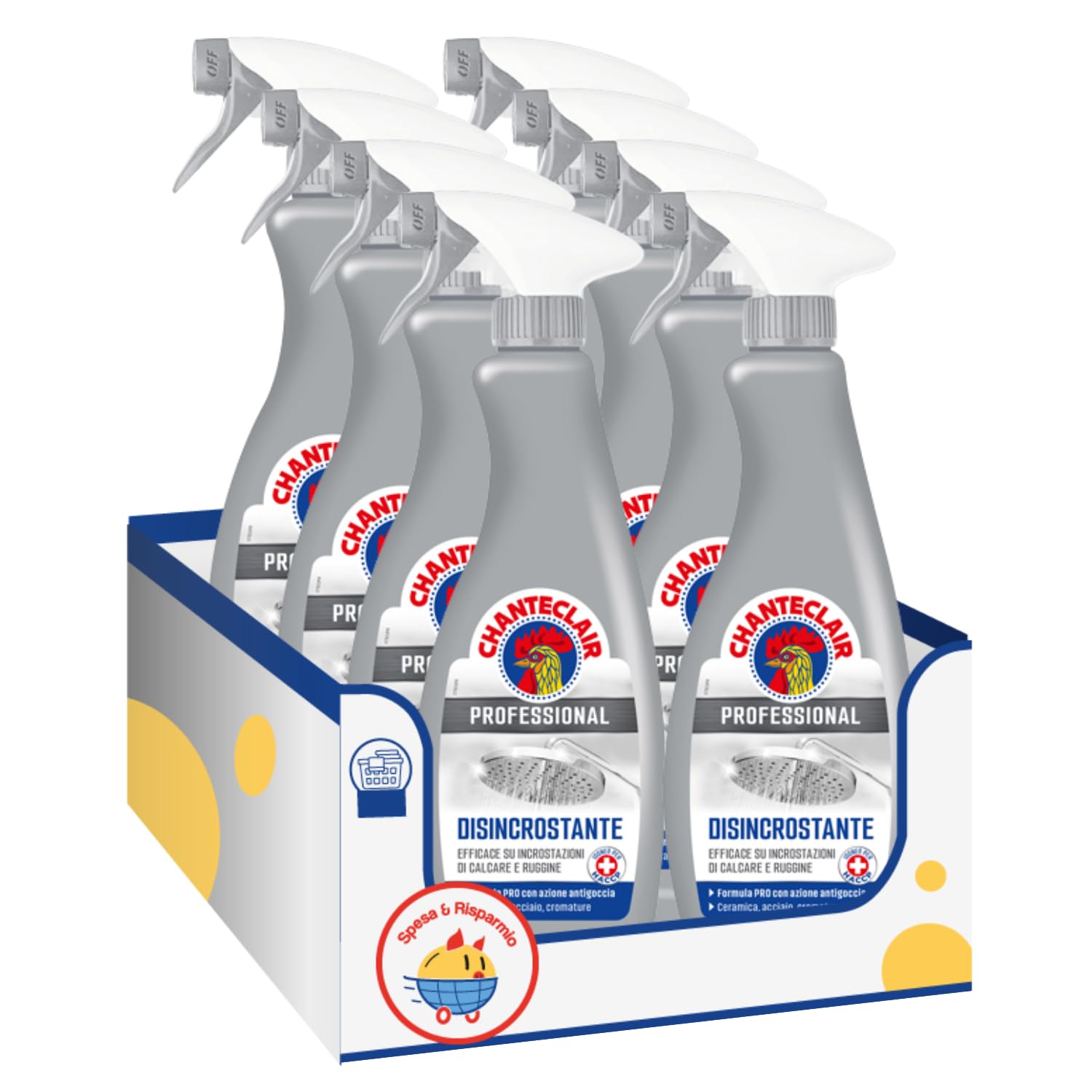 Disincrostante Forte Professionale Spray 700ml – Azione Anticalcare Potente – Superfici Brillanti (8 pezzi)