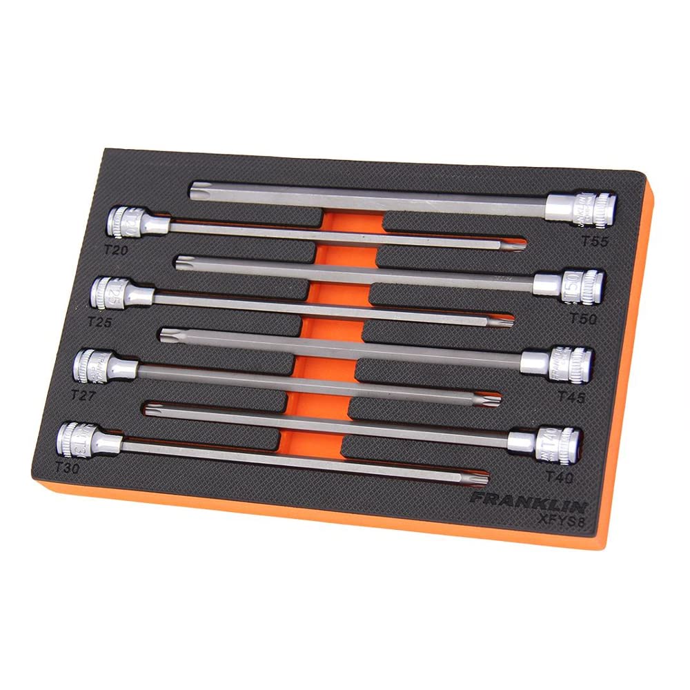 Franklin 3/8" Drive 200Mm Long Torx Bit Socket Set 8 Pcs Tools Xfys8