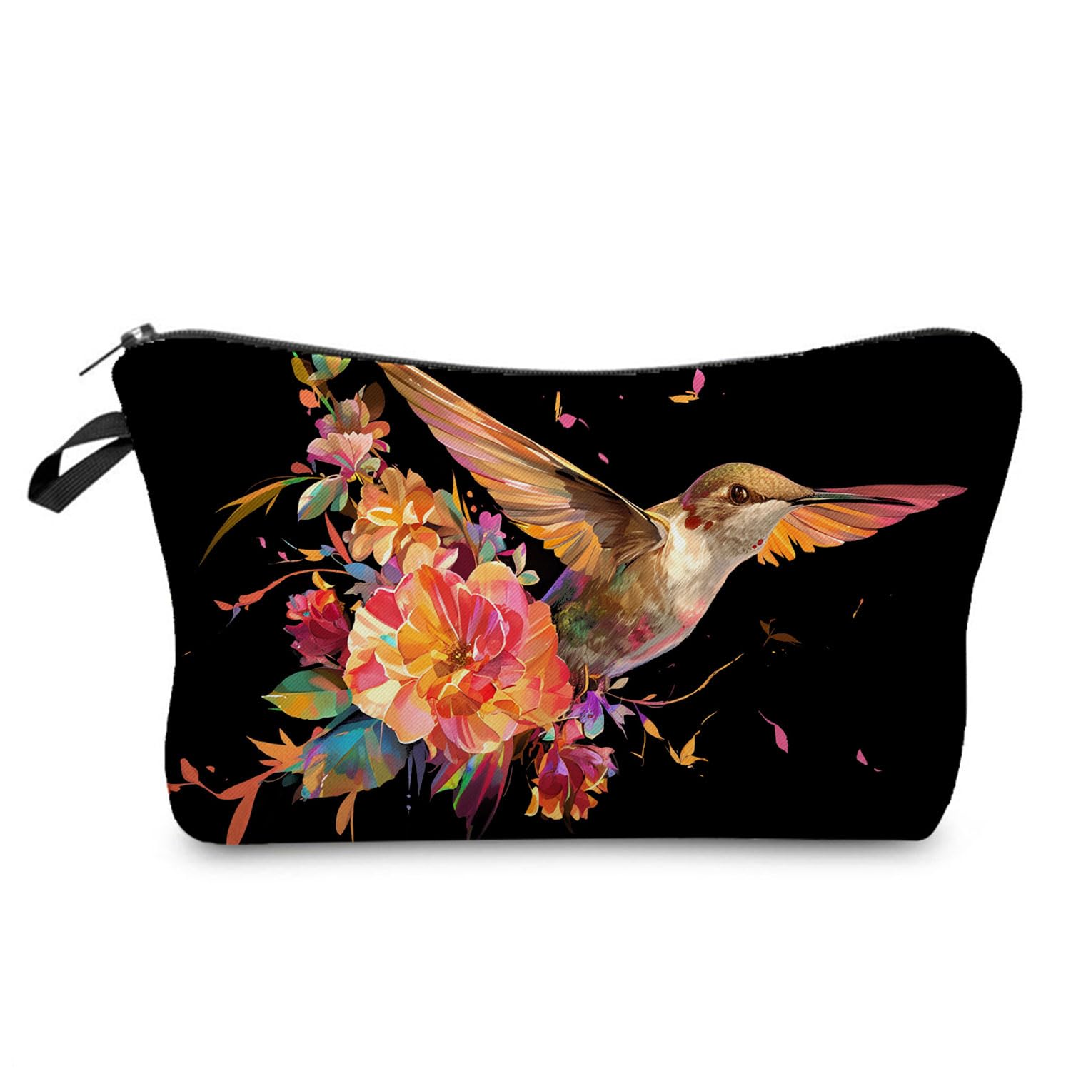 Livel lhood Floral Hummingbird Gift Hummingbird Makeup Bag Cute Small Makeup Organizer Bag Travel Toiletry Zipper Pouch Trochilus Cosmetic Bag