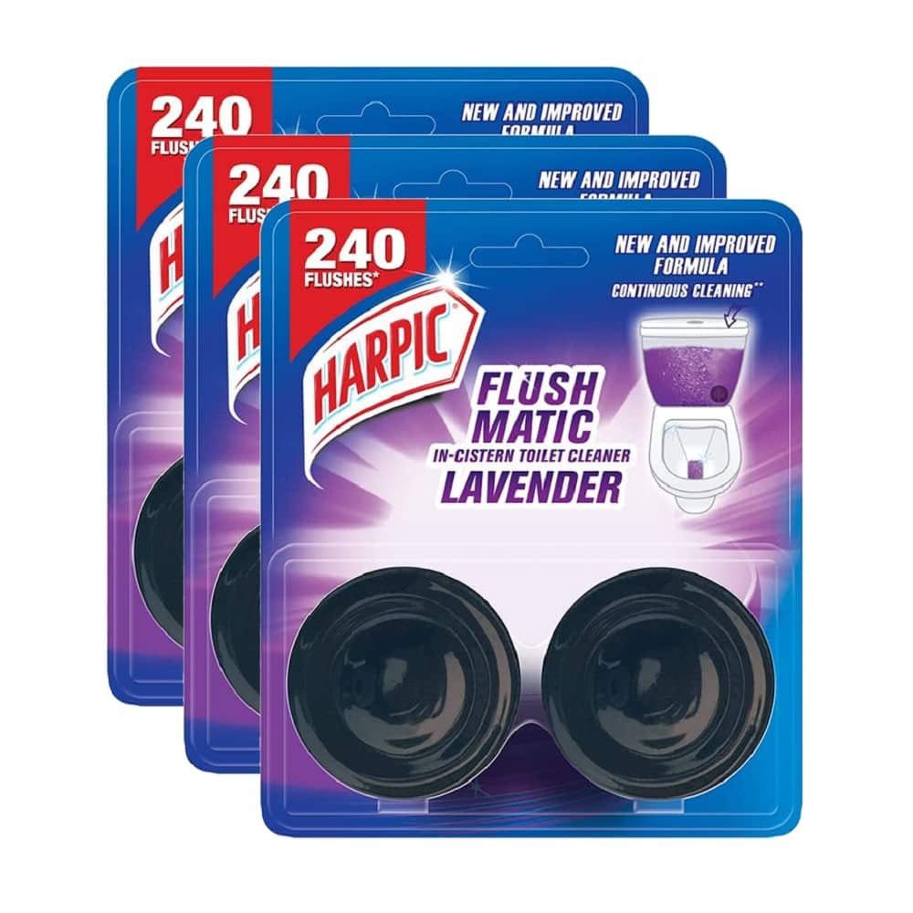 Flushmatic In-Cistern Toilet Cleaner Blocks, Lavender - 100 g (Pack of 3) | Toilet Flush Cleaner Balls