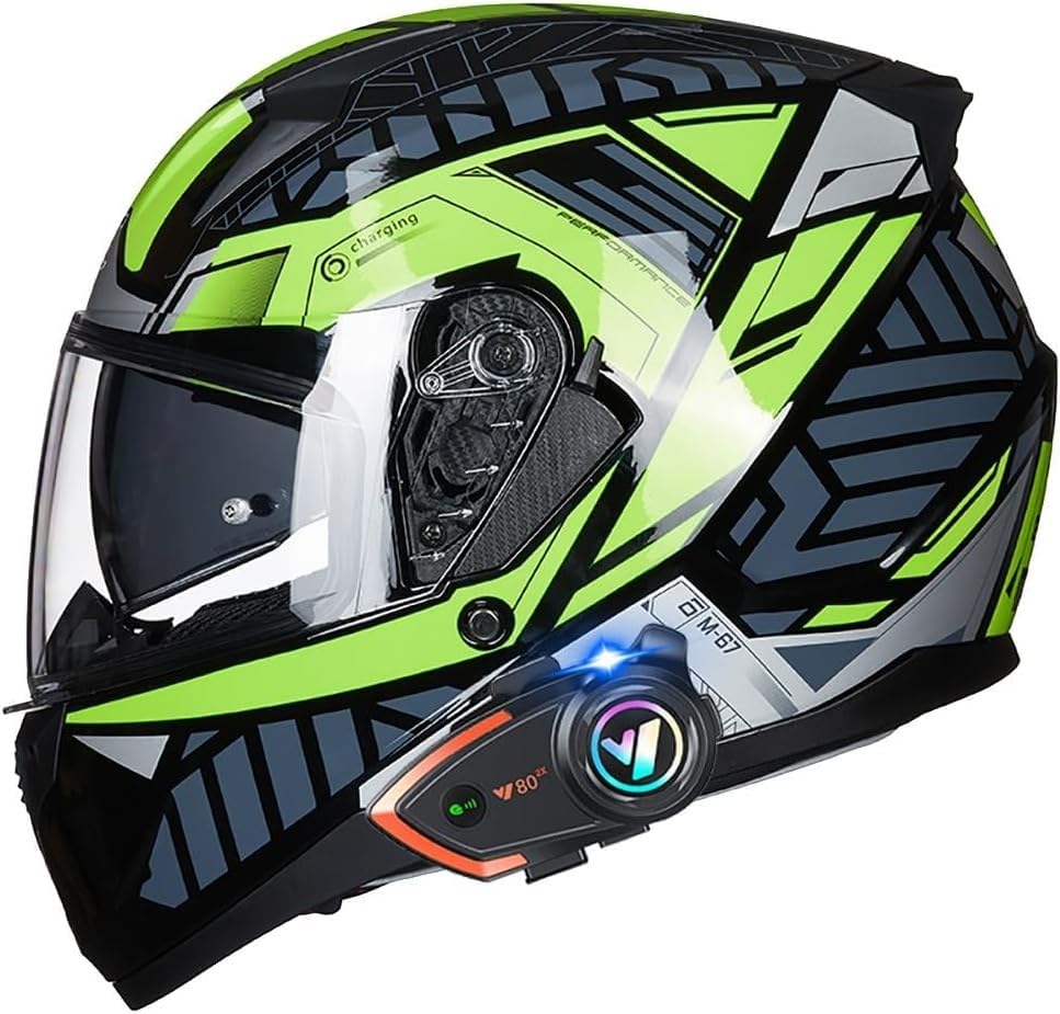 Casque de moto Bluetooth fini la buée et les appels manqués en taille XL