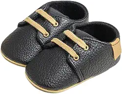 Tênis infantil de couro sintético para bebês meninos e meninas, sola antiderrapante macia para uso ao ar livre, primeiros passos