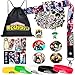 Lcypol My Hero Academia Geschenkset mit Kordelzug - 1 Kordelzugbeutel, 50 Stück Aufkleber, 1 Schlüsselband, 8 Lesezeichen, 5 Armbänder, 4 Knopfstifte, 1 Schlüsselanhänger, 1 Telefonringhalter