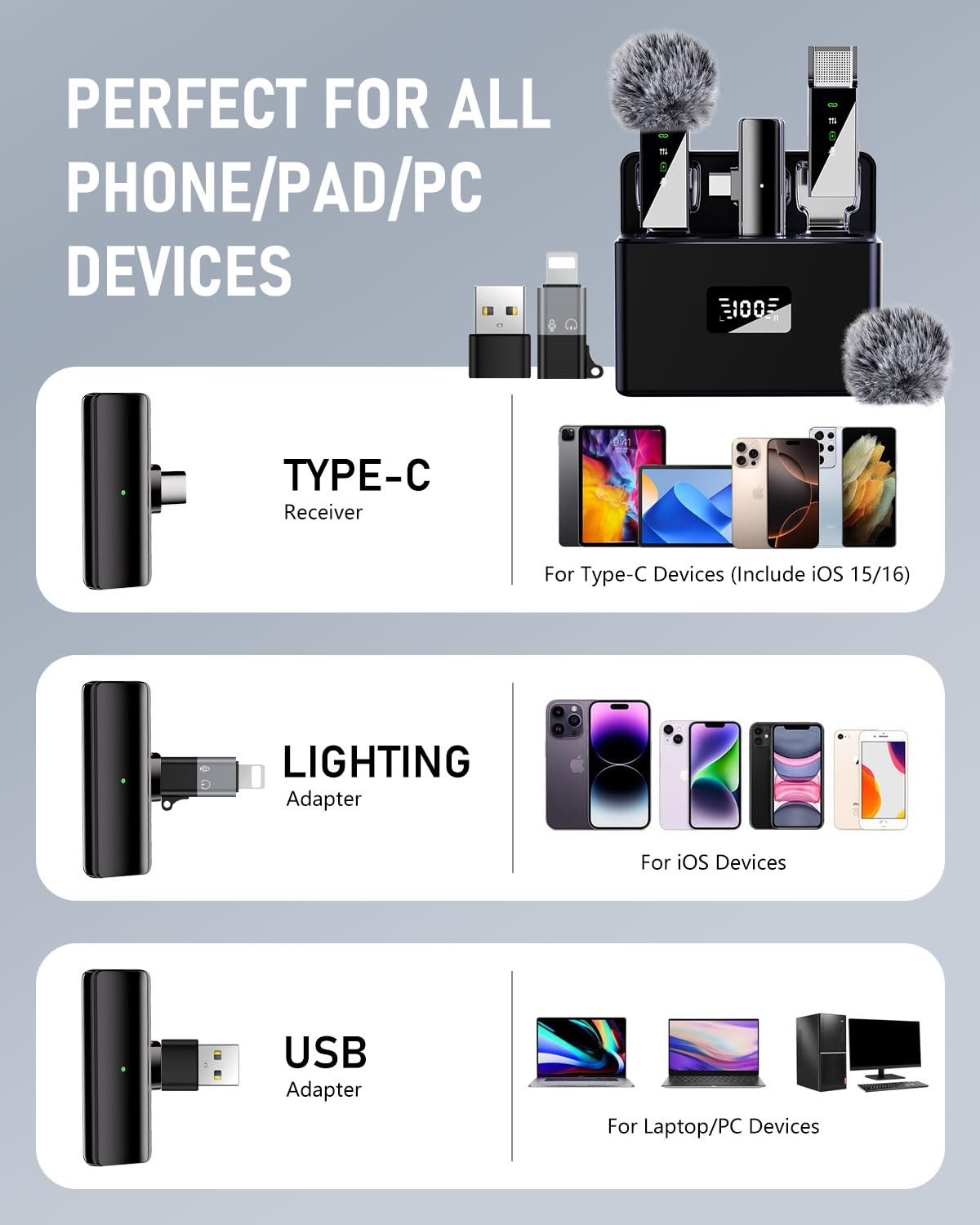 VocoPro Transmitters, Boost-Conference-8 /600ft. Long-Range, Digital Wireless Microphone Package