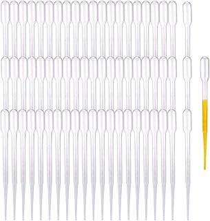 200 Pcs 1ML Plastic Transfer Pipette Disposable Dropper Disposable Plastic Transfer Pipettes Washable Pasteur Pipettes Measuring Pipettors Disposable Dropper for Mixing Acrylic Paints and Lab
