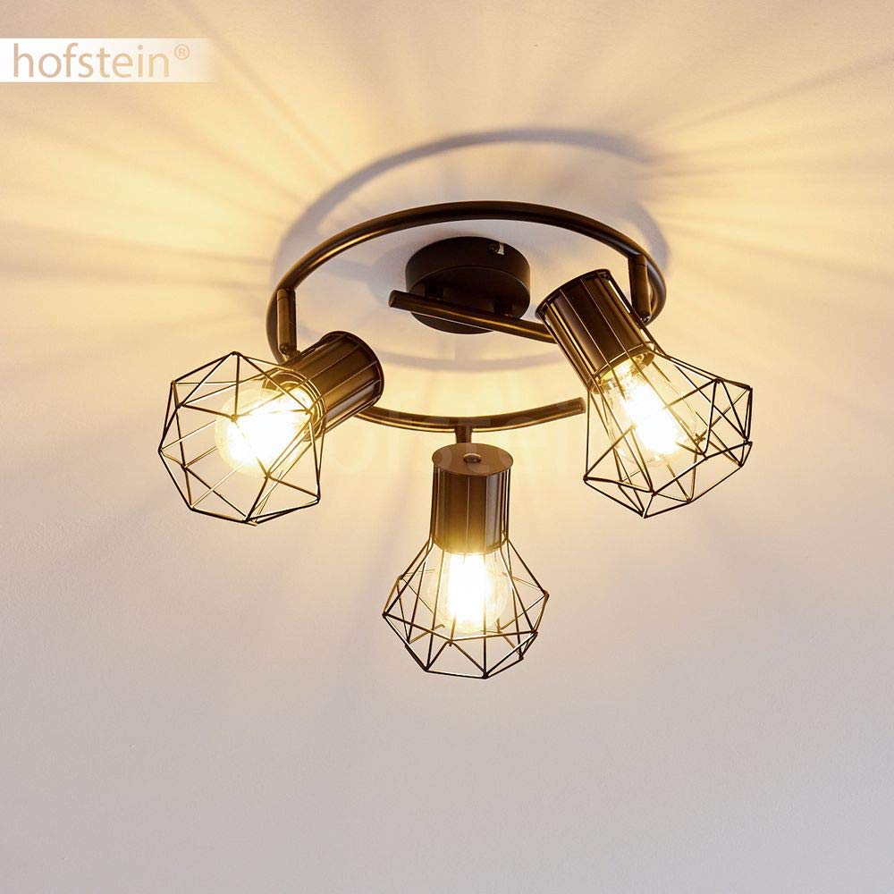 LED Plafondlamp - Plafondverlichting - Trion Johy - E27 Fitting - Rond - Industrieel - Mat Zwart - Aluminium - 50cm | BES LED LED Plafondlamp - Plafondverlichting - Trion Johy - E27 Fitting - Rond - Industrieel - Mat Zwart - Aluminium - 50cm | BES LED