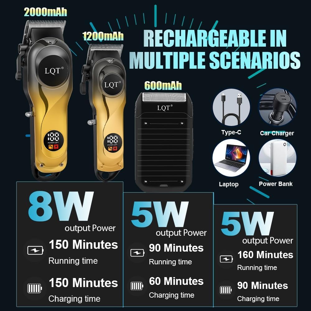 Hair Clipper Set Professional Hair Trimmer Electric Foil Shaver Razor for Men Haircutting Machine for Barber Clippers and Trimmers Grooming Kit Nose Body Hair Trimmer