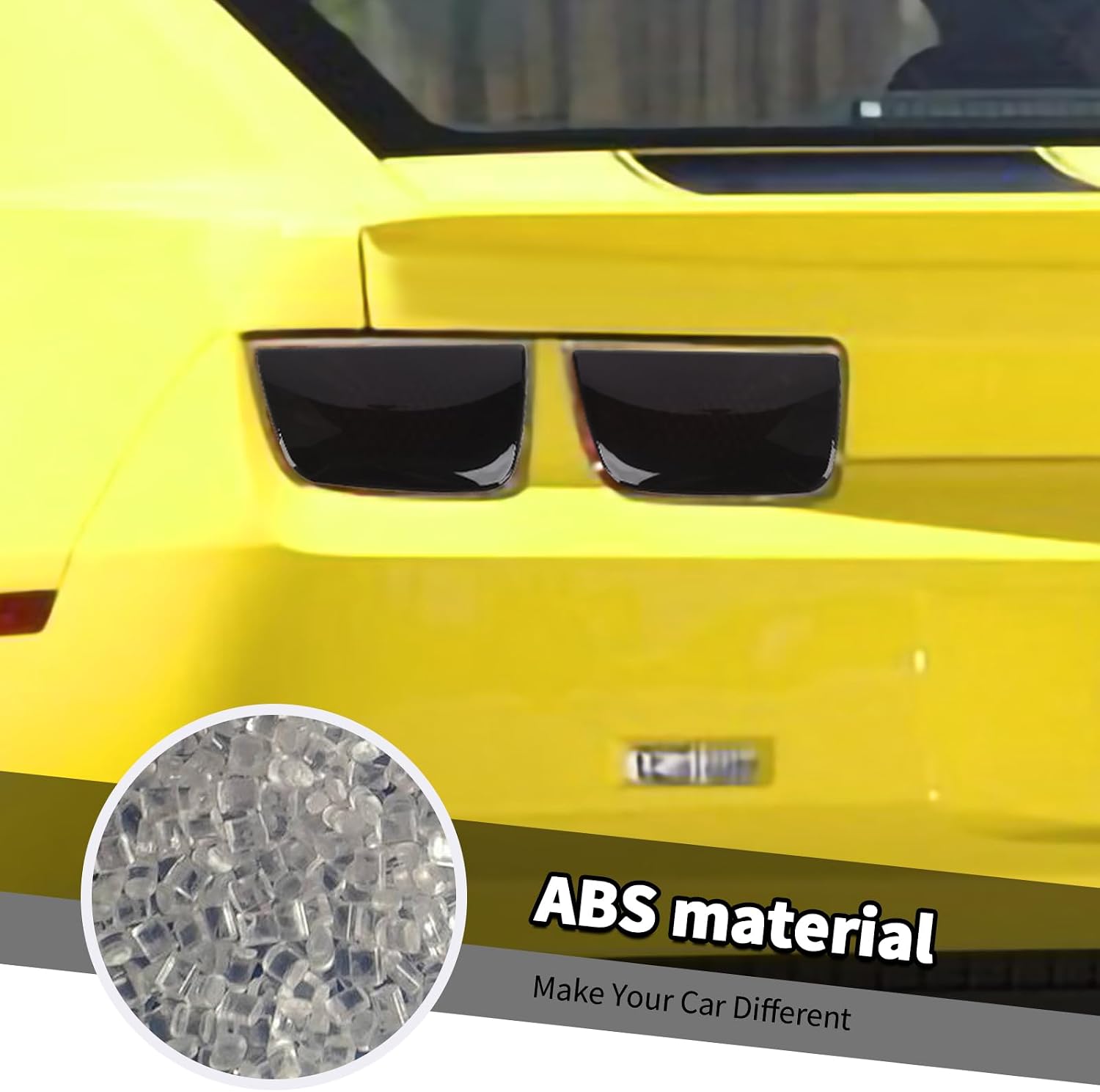 Jimen 4PCS Smoked Tail Light Cover Trim Fit for Chevrolet Camaro 2010-2013