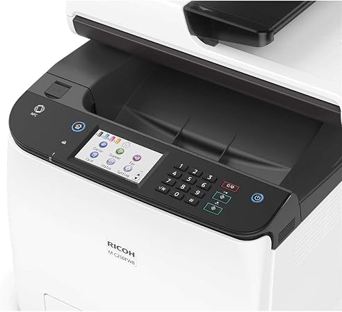 Amazon.com: Ricoh M C250FWB - Impresora láser digital multifunción a color,  25 ppm, 600 x 600 ppm, bandeja de entrada estándar de 250 hojas -  impresión, copia, escaneo, fax : Productos de Oficina