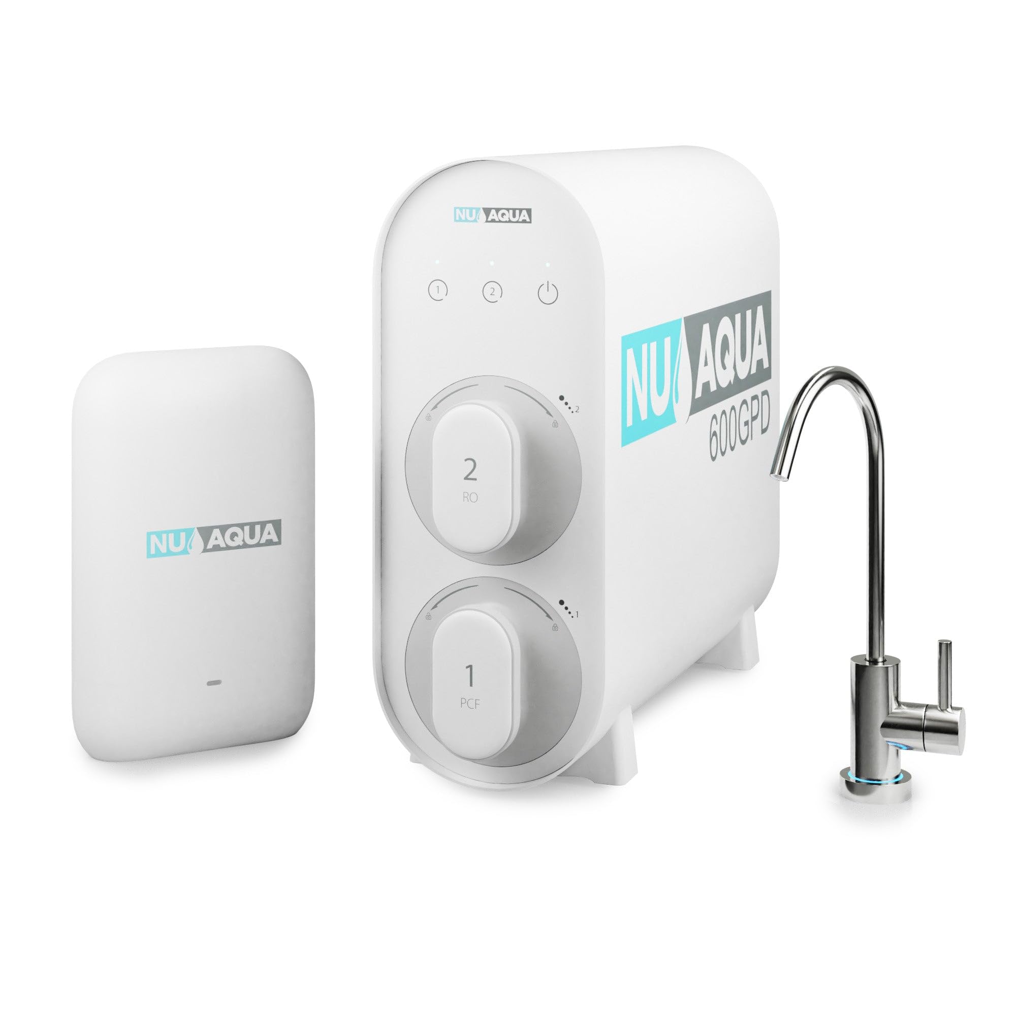 NU Aqua Tankless Reverse Osmosis System - 4 Stage UV Under Sink Reverse Osmosis Water Filter System - 2:1 - Counter top Smart Faucet - 600 GPD