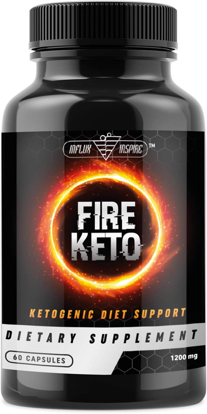 Keto BHB Ketogenic Dietary Supplement Pills - Exogenous Ketone Salt Capsules to Boost Energy and Metabolism - Burn Fat and Support Healthy Ketosis Weight Loss - FIRE Keto - 60 Capsules