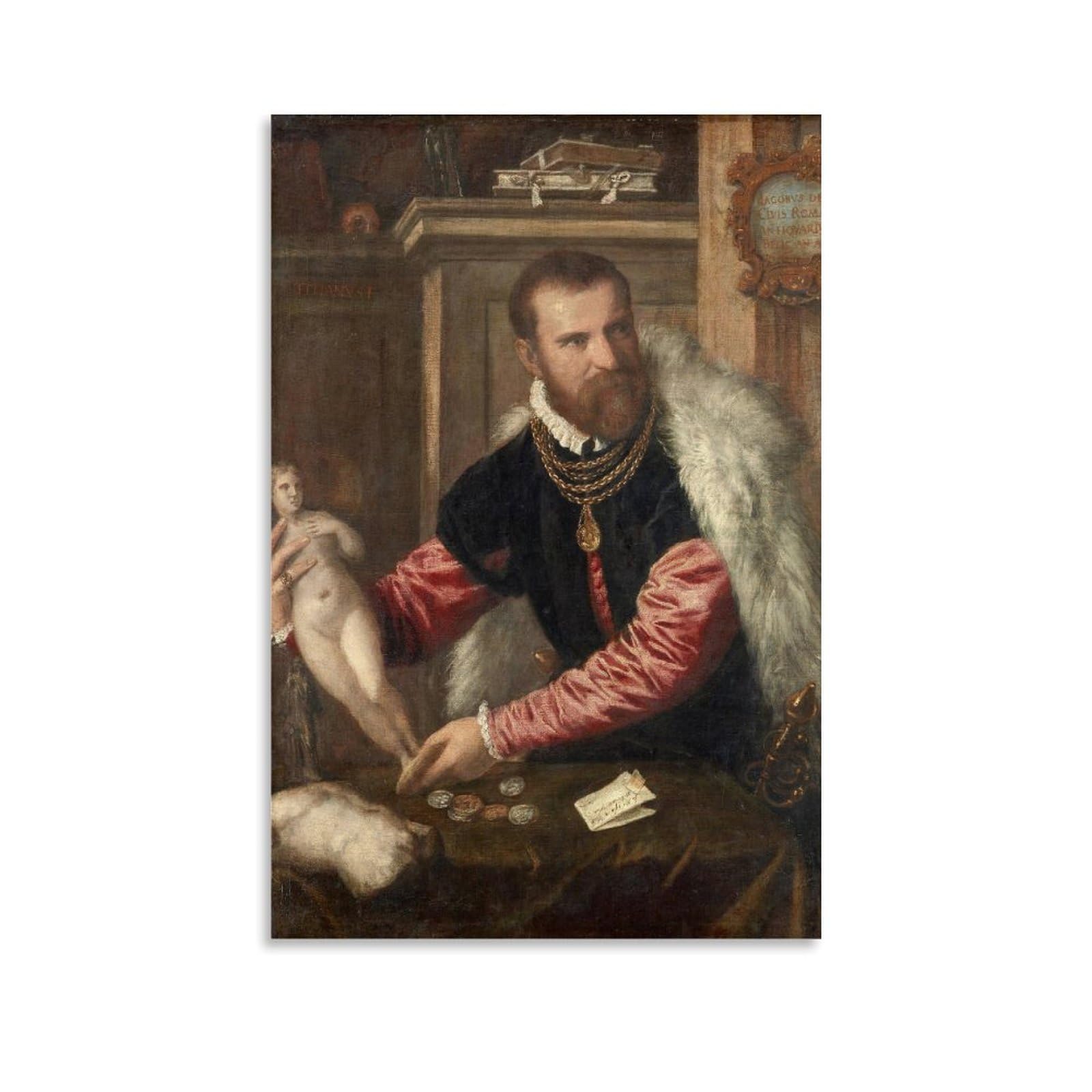 Xuxuecc Unframe Titian Wall Art Prints Paintings Poster Jacopo Strada Home Decor Wall Art Hanging Picture Print Bedroom Decorative Paintings Room 24X36inch(60X90cm)