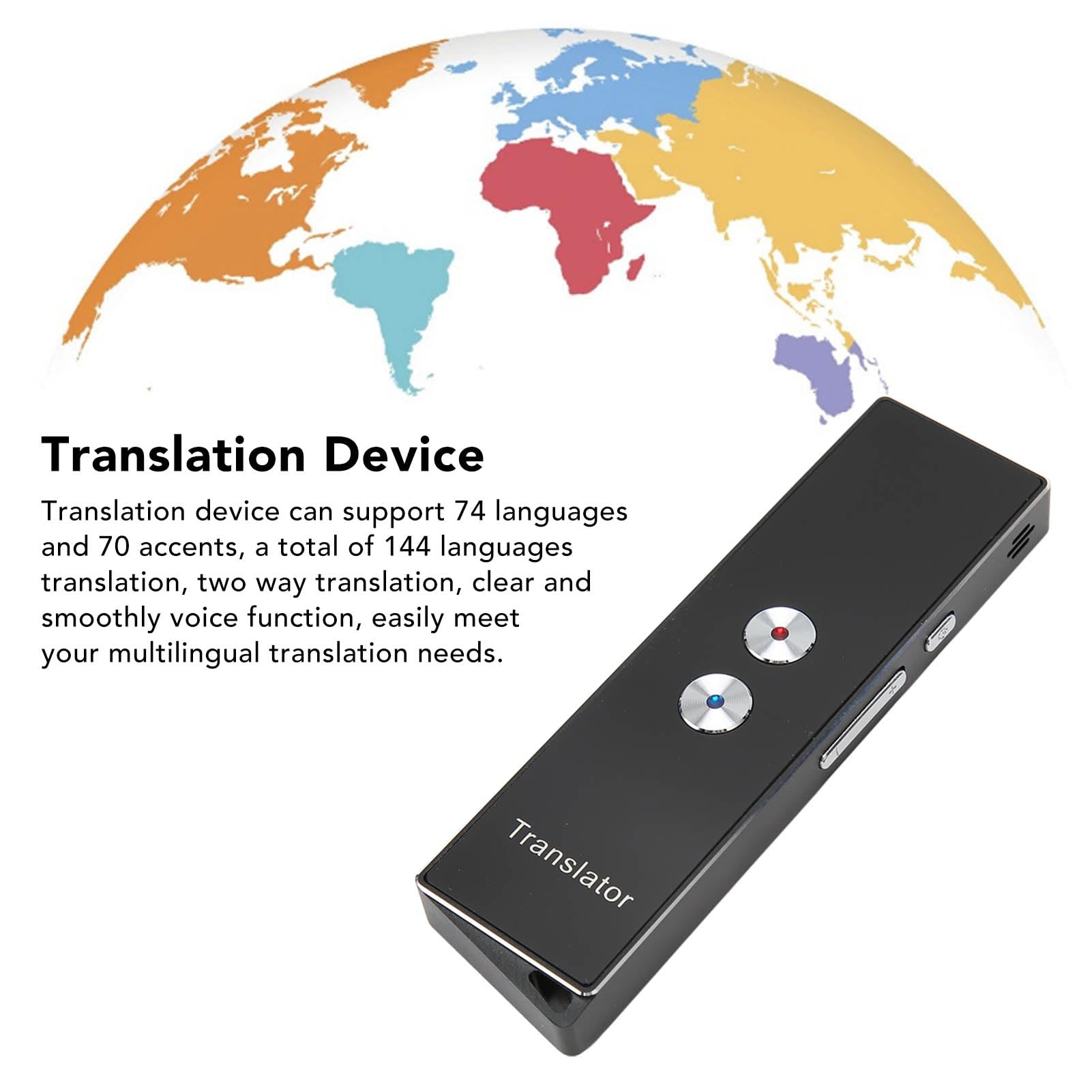Language Translator Device, 74 Languages 70 Accents Real Time Translation, Handheld Smart Voice Translator, Bluetooth 5.0 Two Way Instantly Translator, for Portuguese Spanish