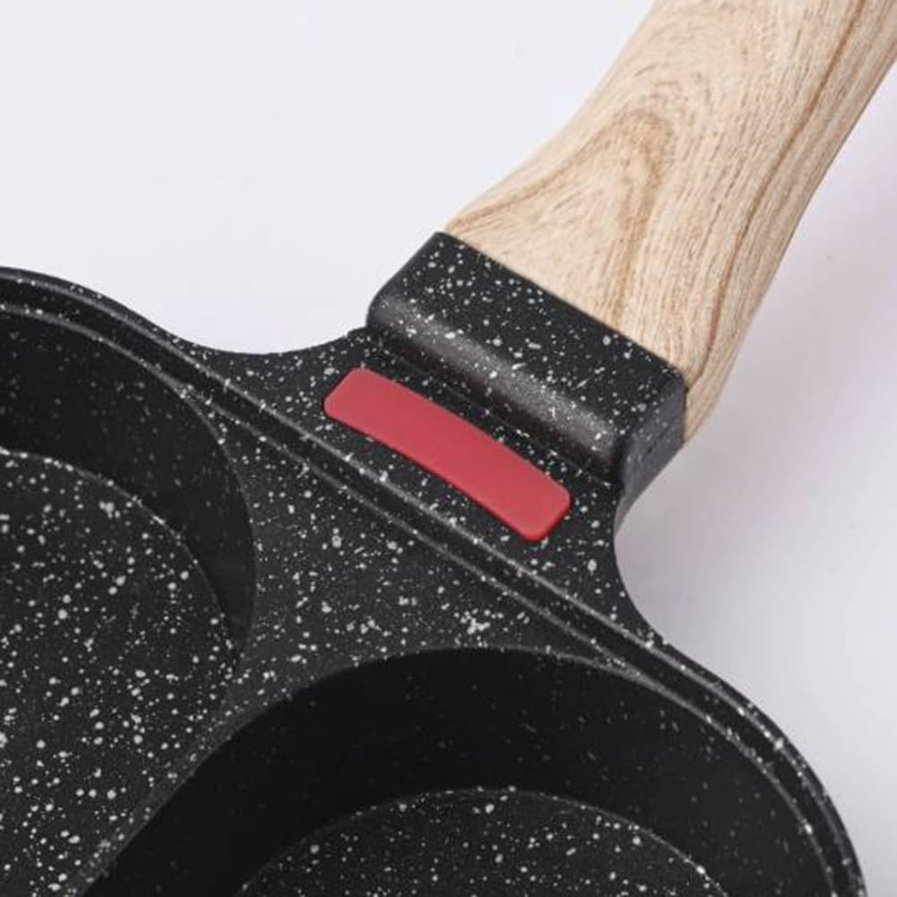 Sartén de aluminio para 4 tazas con antiadherente, perfecta para cocinar deliciosos platos de desayuno rápidamente (cuatro agujeros negros)