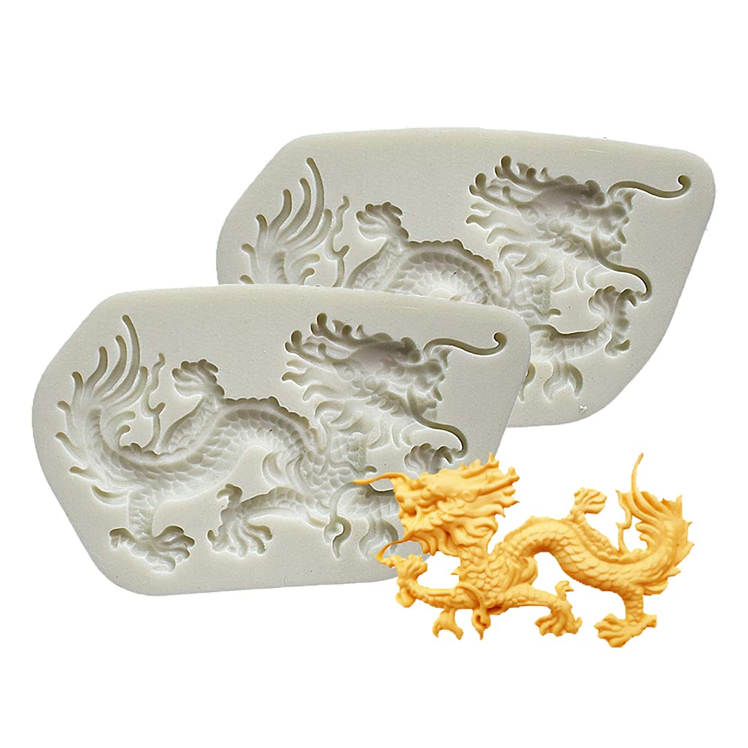 Flying Dragon Fondant Silicone Molds for DIY Cake Fondant Biscuit Cookies Soap Sugar Pudding Chocolate Hard Candies Dessert Candle Decor
