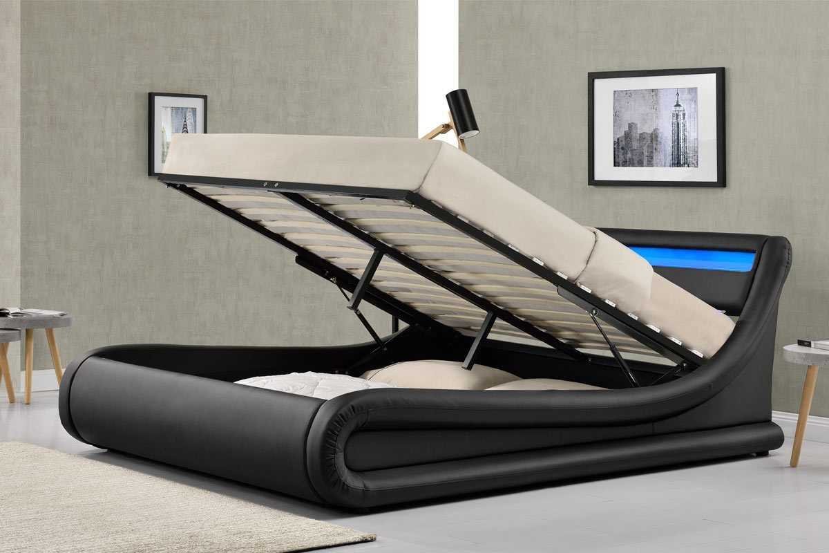 Buy Modern Black & White, Black Leather or Crushed Silver Velvet LED