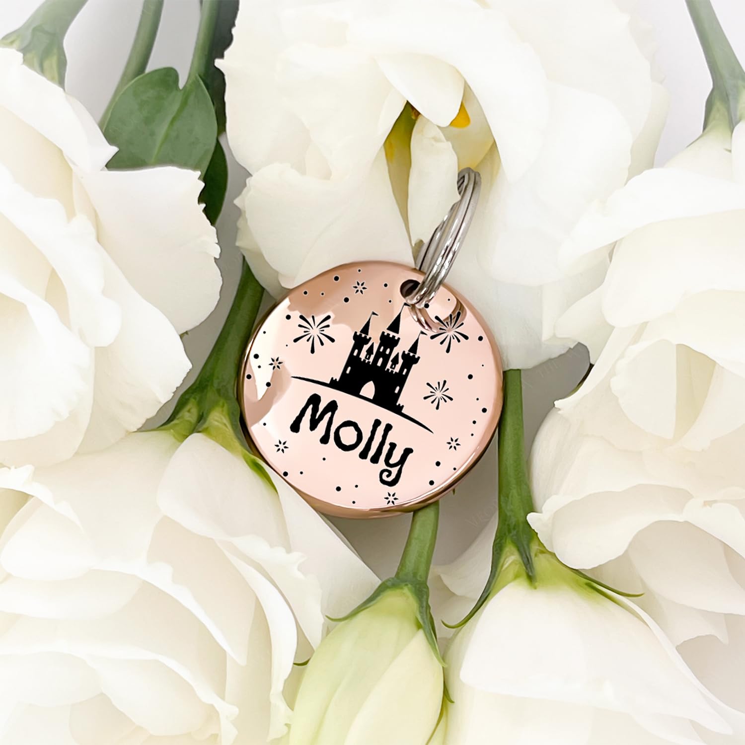 Medaglietta Per Collare Cane E Gatto - Acciaio Inox Personalizzabile Con Design Margherita - Foto 9