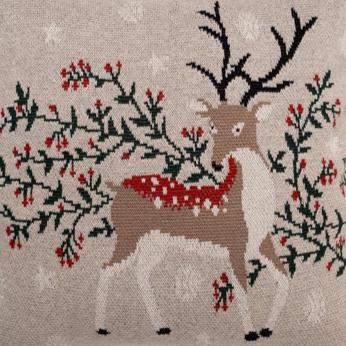 Image of haus & kinder Cotton Cushion Cover 16 x 16 Inch Decorative Throw Pillow Cover for Sofa, Living Room & Bedroom Festive Design Soft Breathable Fabric Machine Washable Cushion Cover (Set of 1)
