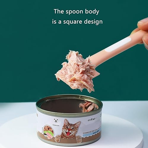 Miniatura 7 de WINDSIUUU Cuchara de comida para mascotas, 3 piezas de silicona para mascotas, suministros de alimentos para mascotas, conservas, cucharas de mezcla